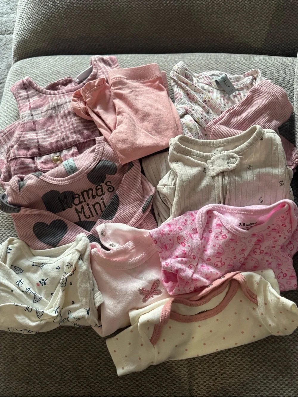 Pink Baby Girls Pajama Onesies Pack - Soft Mixed Prints
